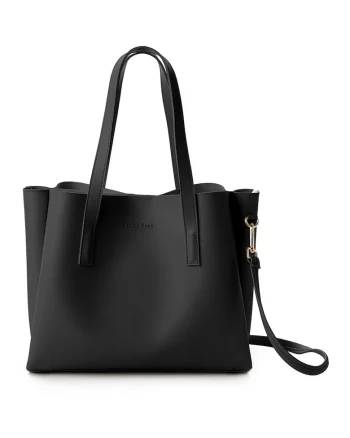 Geanta tote de piele ecologica, Negru