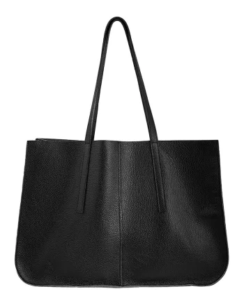 Geanta shopper de piele, Negru