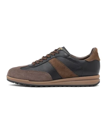 Pantofi sport low-cut din piele intoarsa, Maro taupe/Maro pamantiu