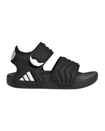 Sandale cu logo si velcro Adilette, Alb/Negru