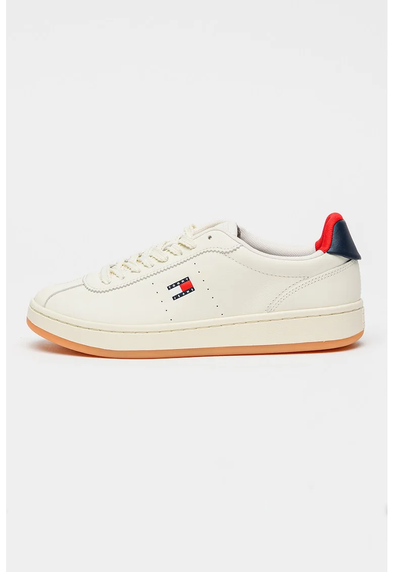Pantofi sport din piele cu segment aditional, Ecru