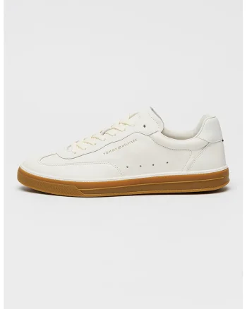 Pantofi sport low-cut din piele, Alb optic