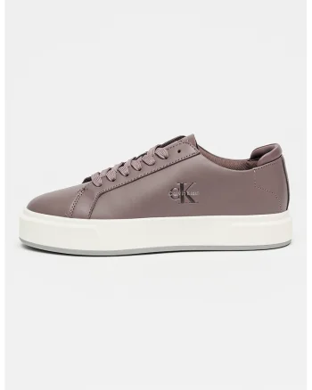 Pantofi sport low cut din piele, Violet pruna