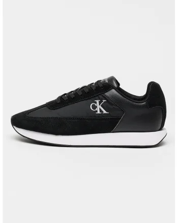 Pantofi sport cu garnituri din piele intoarsa Retro Runner, Negru