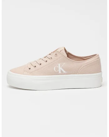 Pantofi sport low cut cu talpa flatform, Roz deschis