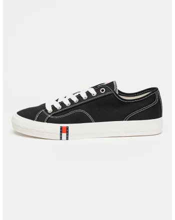 Pantofi sport low-cut din material textil, Negru