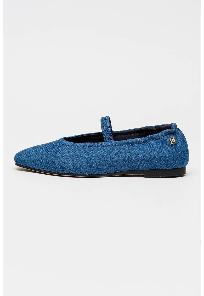 Balerini din denim cu bareta elastica, Albastru