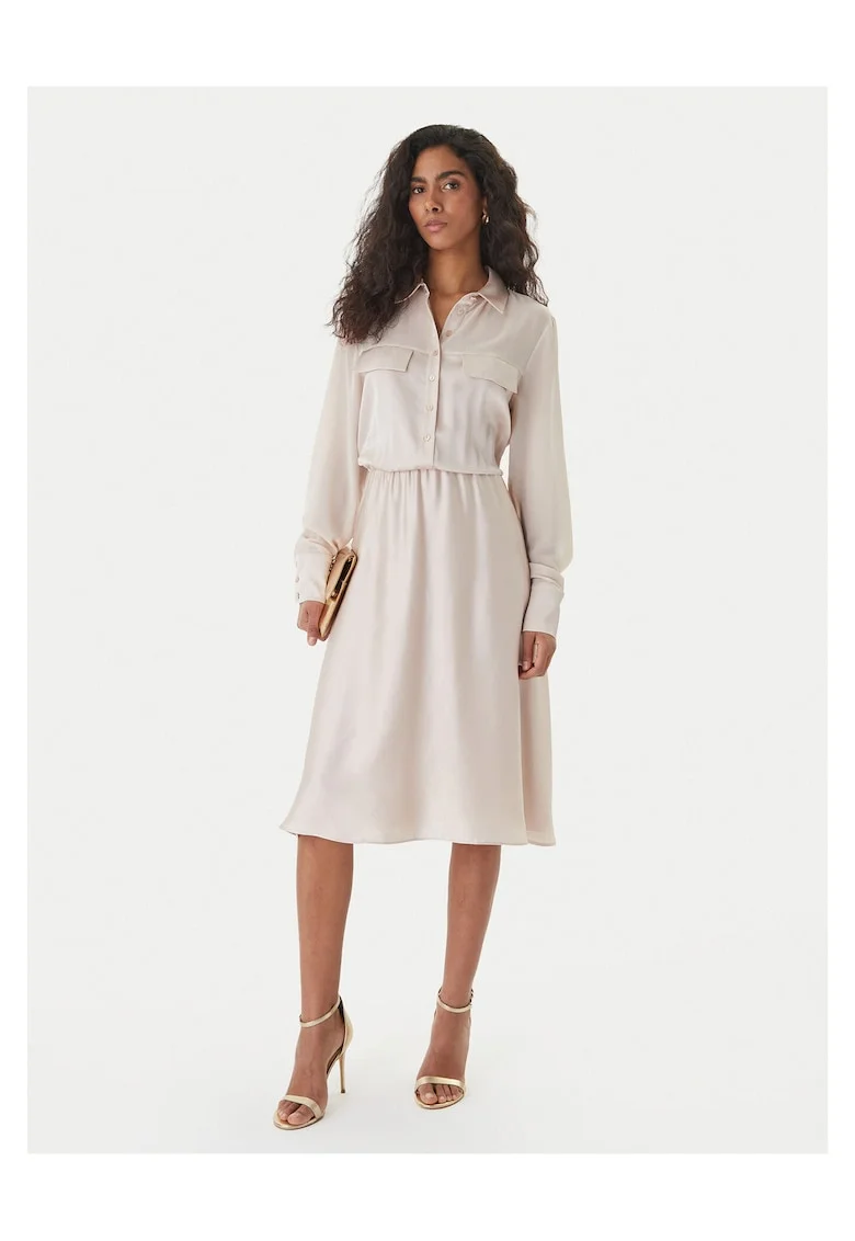 Rochie de zi  Ecru, poliester, fermoar, Ecru