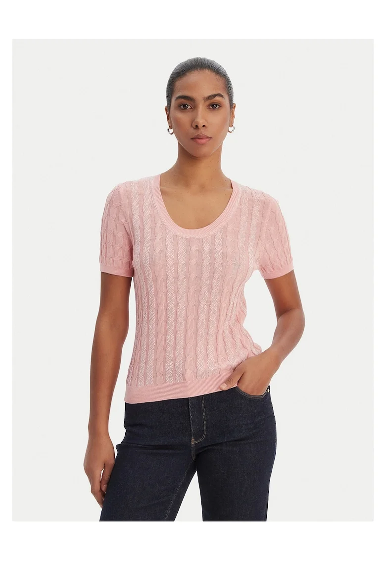 Pulover dama,  bumbac/acetat, Coral