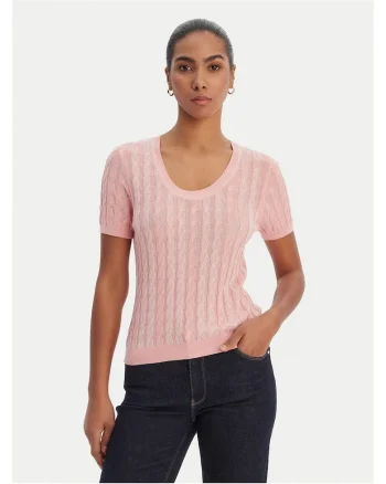 Pulover dama,  bumbac/acetat, Coral