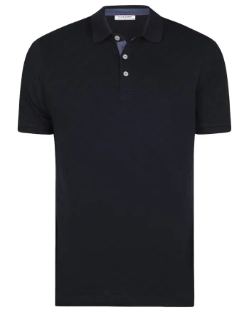 Tricou polo cu model uni, Bleumarin