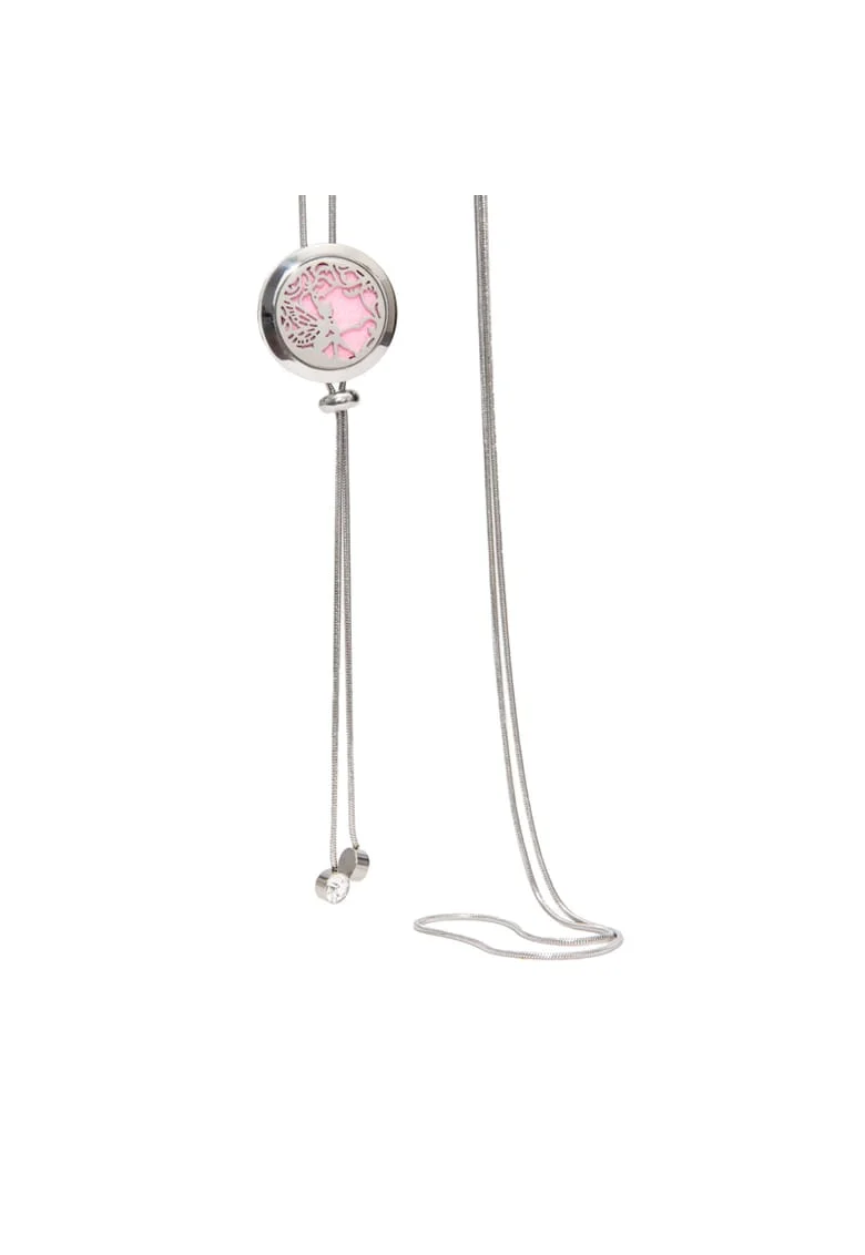 Medalion Aromaterapie,  tip difuzor pentru uleiuri esentiale, model TINKER BELL, cu Lant Snake din Otel Inoxidabil,