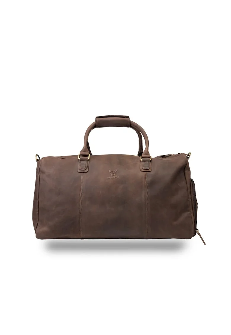 Geanta de voiaj/fitness din piele naturala maro inchis Travel Bag