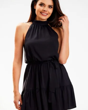 Rochie de zi cu zi,  casual, confortabil, negru, bumbac