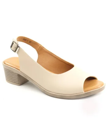 Sandale dama piele naturala 352 1, Bej