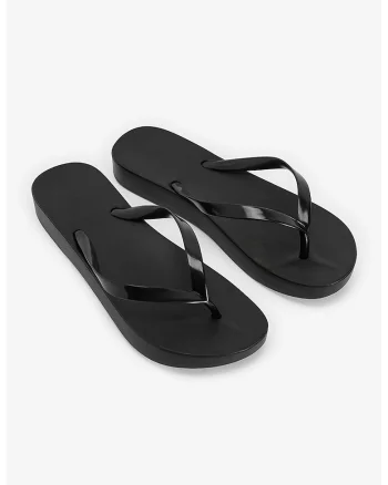 Papuci flip-flop cu model uni, Negru