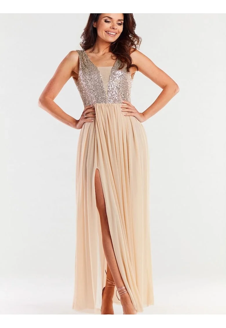 Rochie lunga,  bej