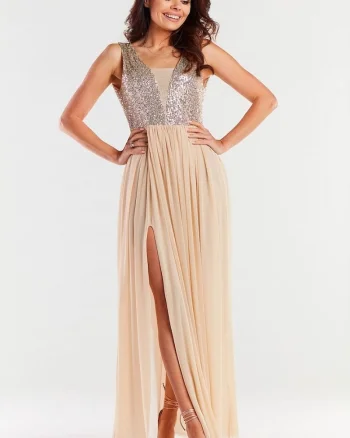 Rochie lunga,  bej