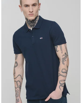 Tricou polo slim fit, Bleumarin