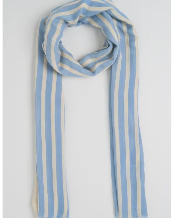 Esarfa de bumbac si modal Elevated, Albastru pastel/Crem