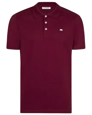 Tricou cu guler polo si model uni, Visiniu