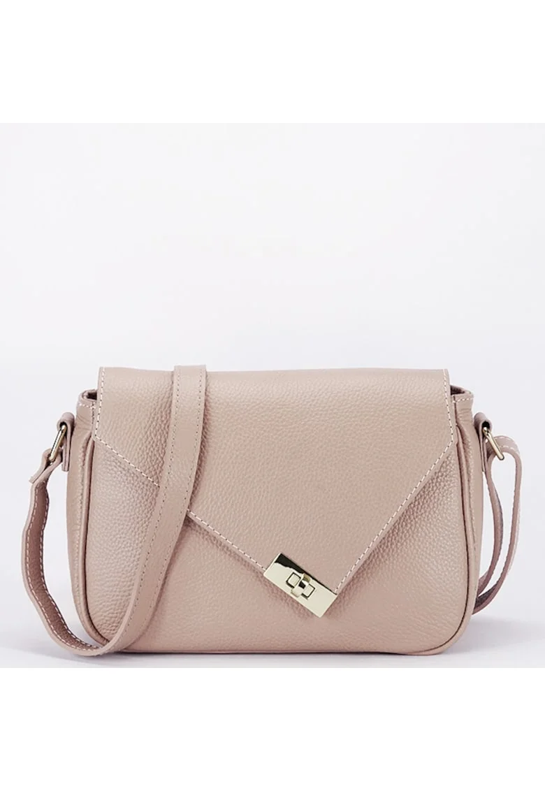 Geanta din piele naturala 8911 12854, Roz, 17x24x9