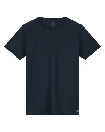 Tricou uni cu decolteu rotund, Albastru inchis
