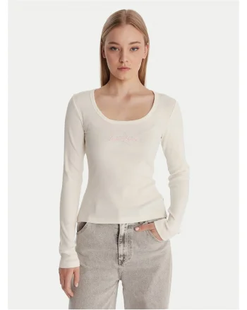 Bluza dama,  slim fit, ecru, bumbac, Ecru