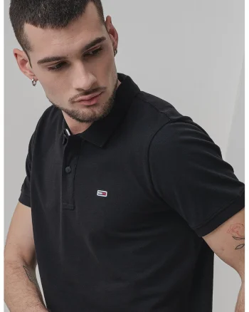 Tricou polo slim fit, Negru