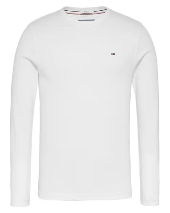 Bluza slim fit de bumbac organic, Alb