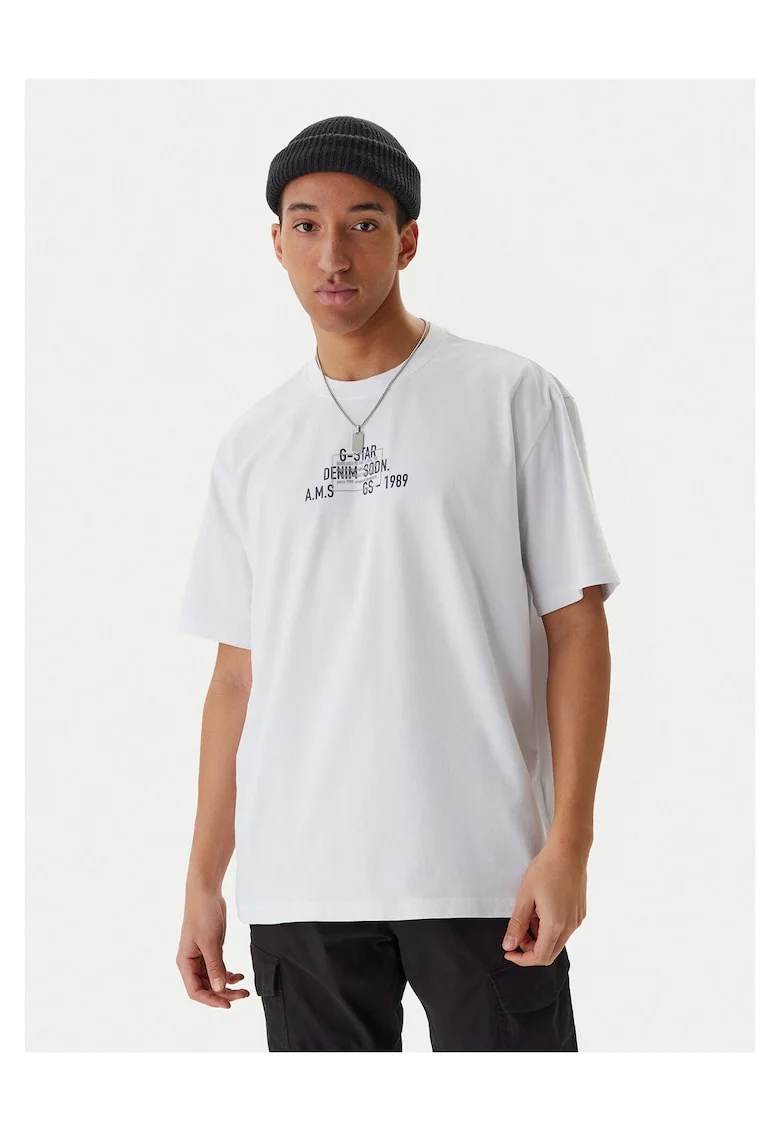 Tricou barbati, RAW, bumbac organic, alb, Alb