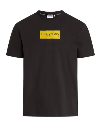Tricou cu decolteu la baza gatului si imprimeu logo, Negru