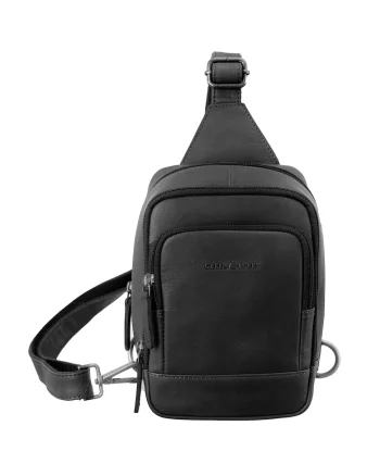 Geanta umar unisex piele naturala negru 17 x 23 cm, Fiorentina,  Negru