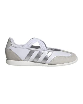Pantofi sport Barreda Mary Jane de piele, Maro taupe deschis/Alb optic/Argintiu