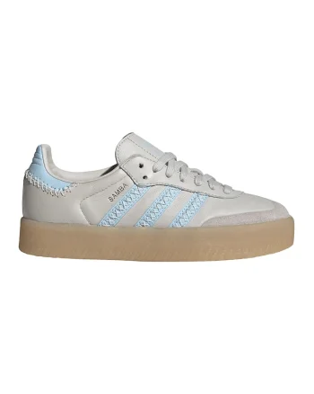 Pantofi sport Sambae de piele cu garnituri de piele intoarsa, Caramel/Alb murdar/Albastru deschis