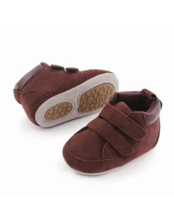 Ghete  Din Material Tip Piele Intoarsa, Casual, Baieti, Velcro, Maro, Maro