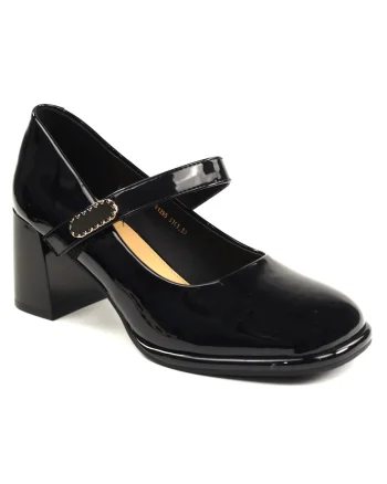 Pantofi dama piele naturala 91295, Negru