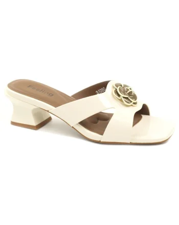 Papuci dama piele naturala 31080, Bej