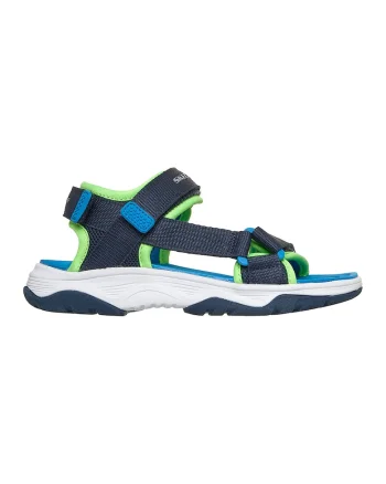Sandale Tread Seeker wedge cu velcro, Albastru ultramarin/Verde lime