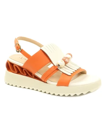 Sandale dama piele naturala D106 RD909 A824, Portocaliu