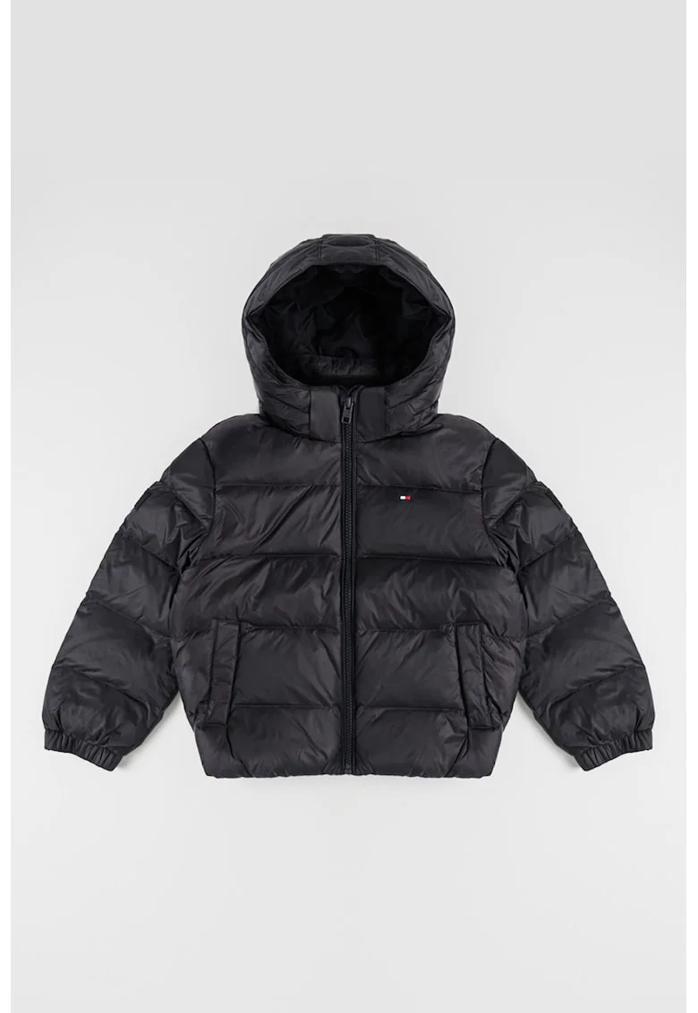 Geaca regular fit cu gluga, Negru,