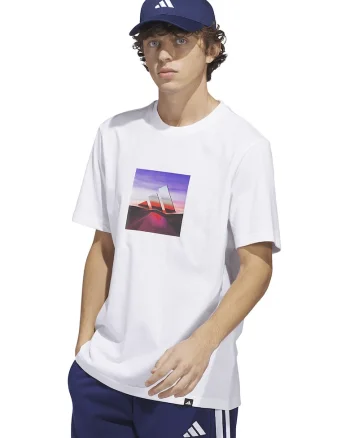 Tricou cu imprimeu foto, Alb/Violet