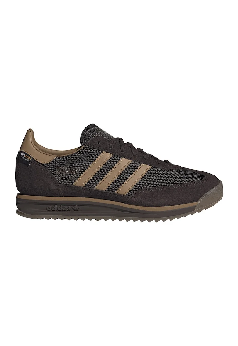 Pantofi sport din piele intoarsa si plasa SL 72, Maro/Crem
