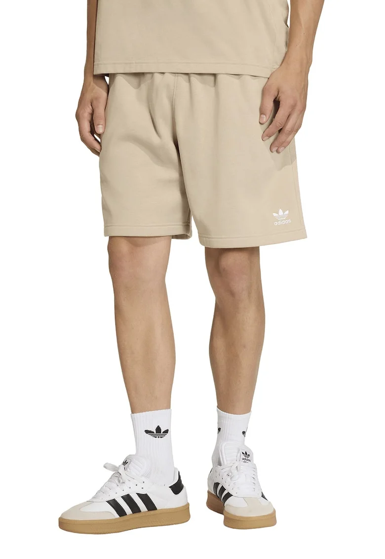 Pantaloni scurti cu talie elastica si buzunare laterale, Bej