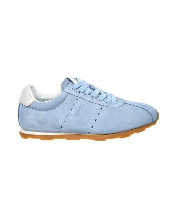 Pantofi sport din piele intoarsa cu decupaje decorative, Alb/Albastru