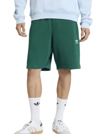 Pantaloni de trening scurti de bumbac Essentials Trefoil, Verde englez