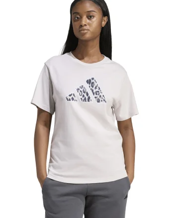 Tricou cu decolteu la baza gatului si logo, Bej/Gri carbune