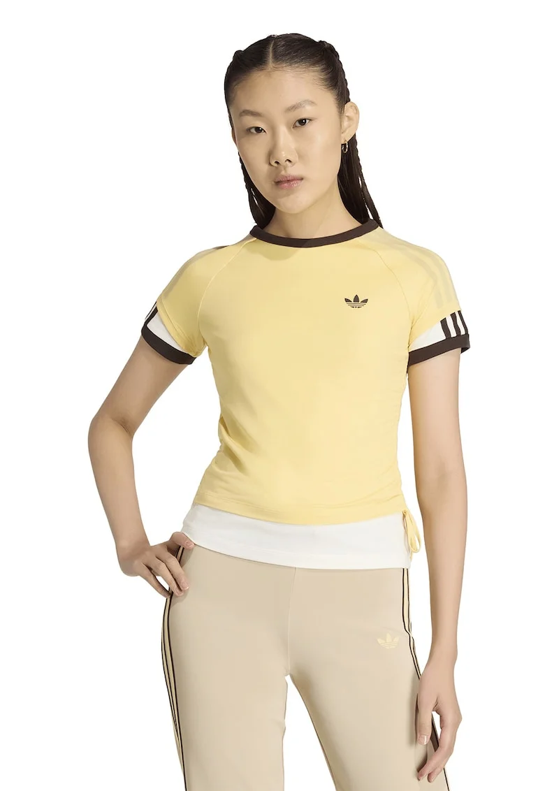 Tricou slim fit 2 in 1, Galben sofran