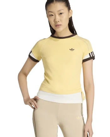 Tricou slim fit 2 in 1, Galben sofran