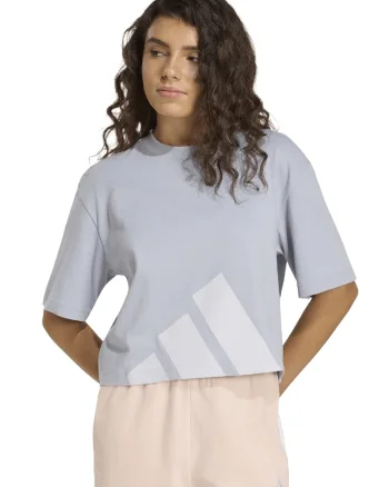 Tricou crop cu croiala lejera Essential, Gri deschis